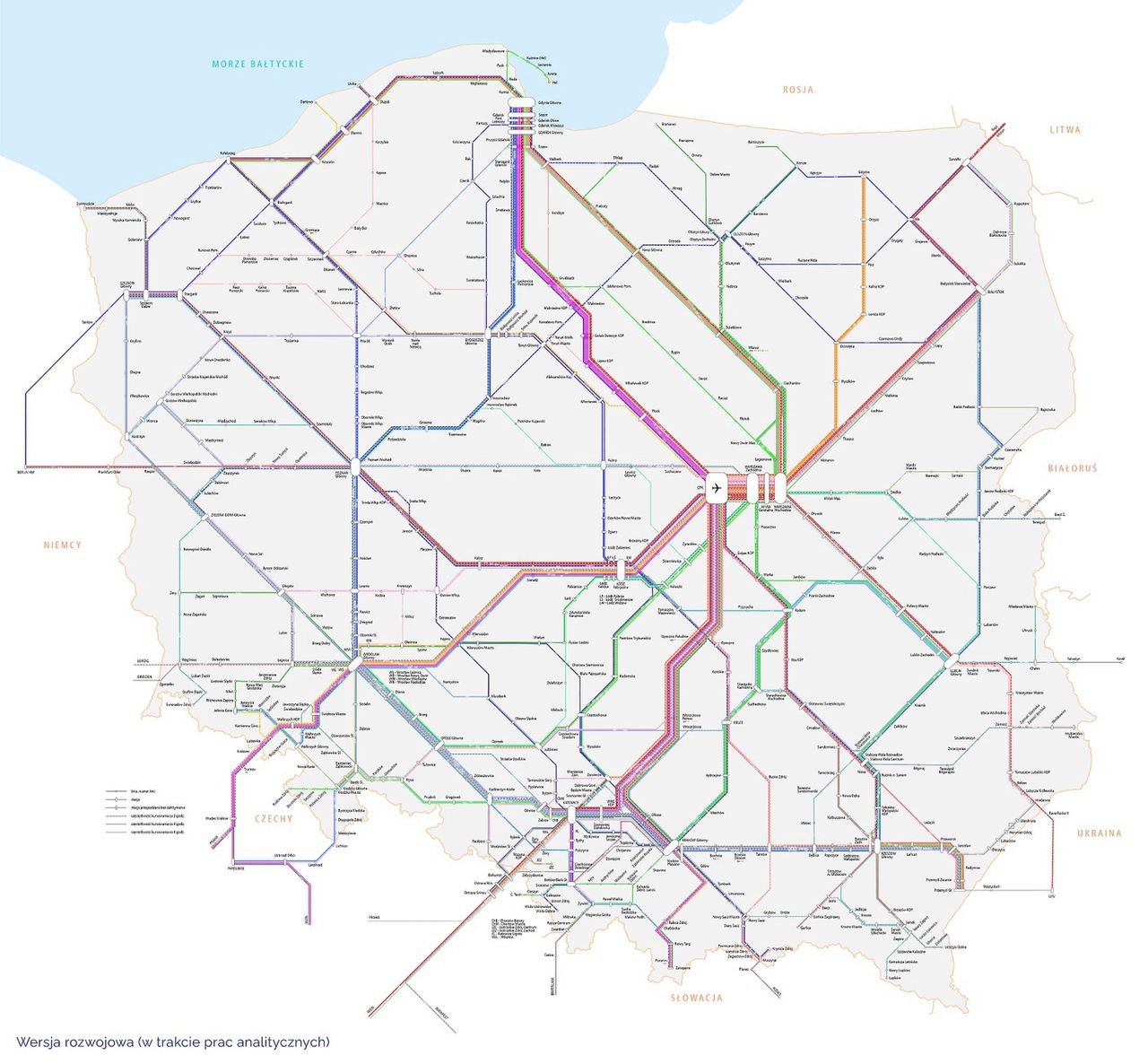 Schemat oferty przewozowej w scenariuszu bezpośrednim w horyzoncie 2050 r.