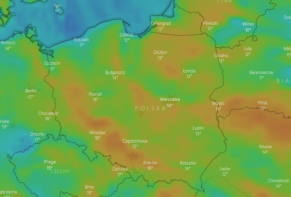 Pogoda. Nadchodzi ocieplenie. Miejscami popada deszcz