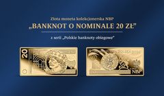 Nowa złota moneta kolekcjonerska NBP z serii „Polskie banknoty obiegowe” – „Banknot o nominale 20 zł”