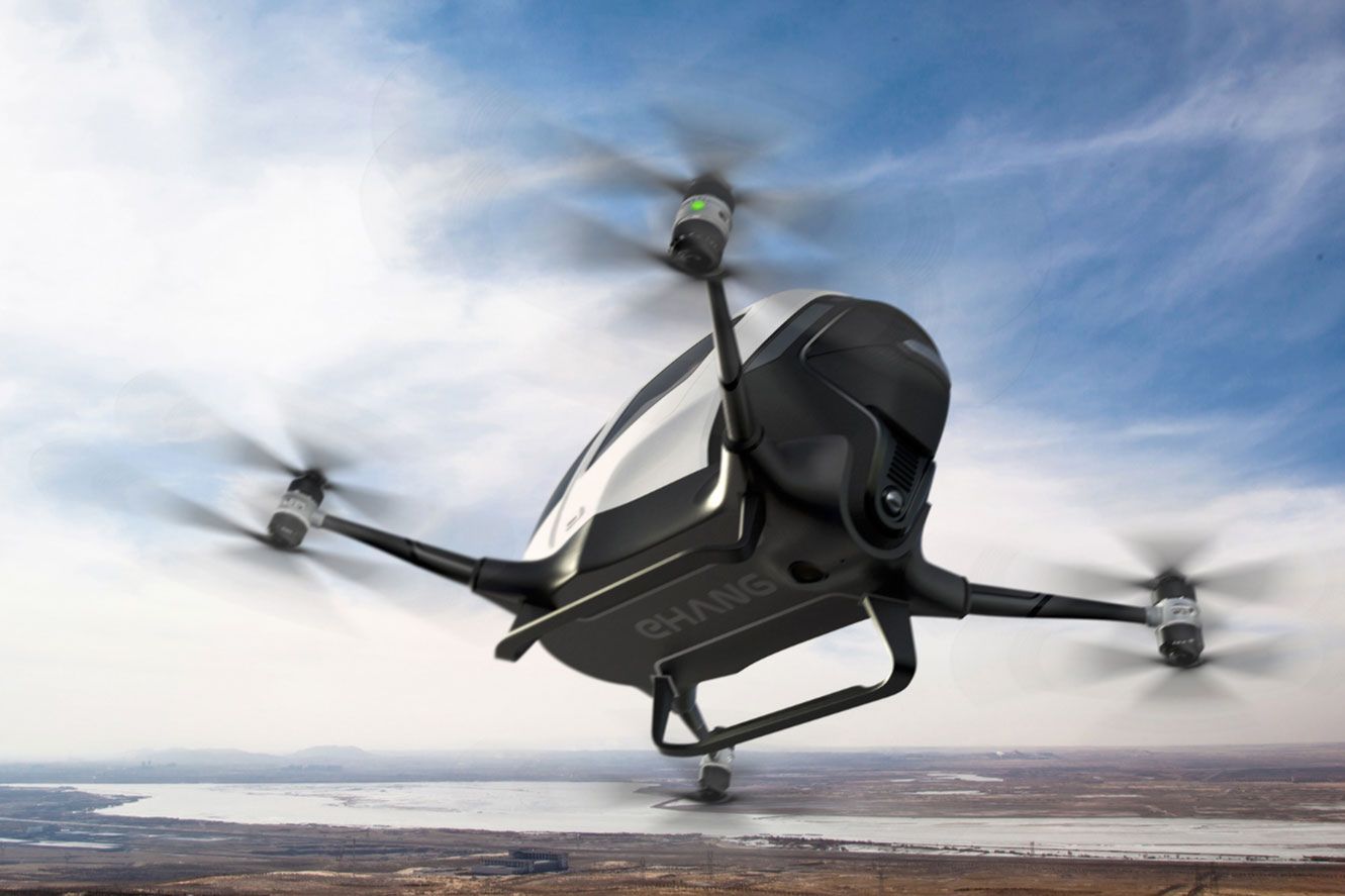 Ehang 184 to chiński dron, do którego zmieści się aparat i fotograf 1