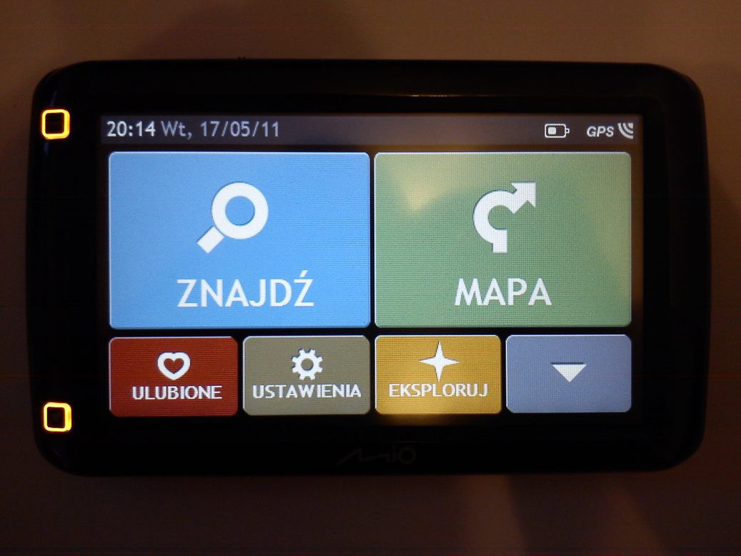 Proste i czytelne menu to duża zaleta Mio Spirit