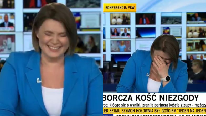 "Kość niezgody" ubawiła dziennikarkę. Dostała NAPADU ŚMIECHU na wizji! (WIDEO)