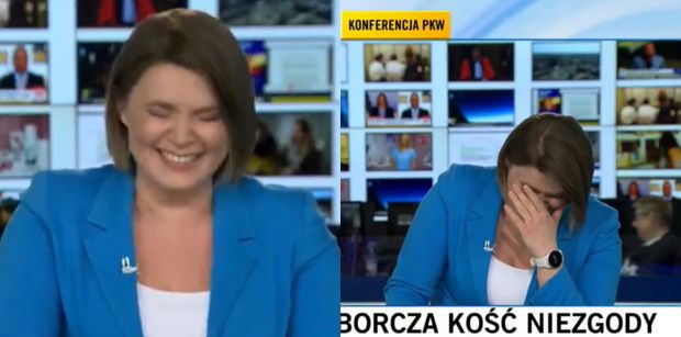 "Kość niezgody" ubawiła dziennikarkę. Dostała NAPADU ŚMIECHU na wizji! (WIDEO)