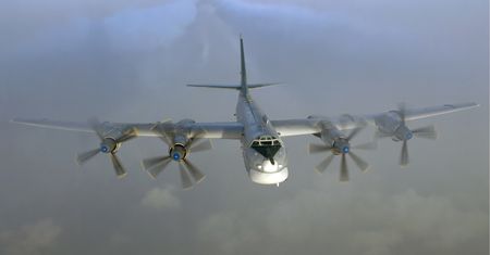 Rosyjskie bombowce w pobliżu Alaski. Są częścią lotnictwa dalekiego zasięgu