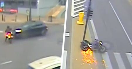 Wjechała motocyklem wprost pod auto. Groźne zderzenie w centrum Lublina
