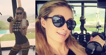 Co robi Paris Hilton na siłowni? Pozuje z ciężarkami
