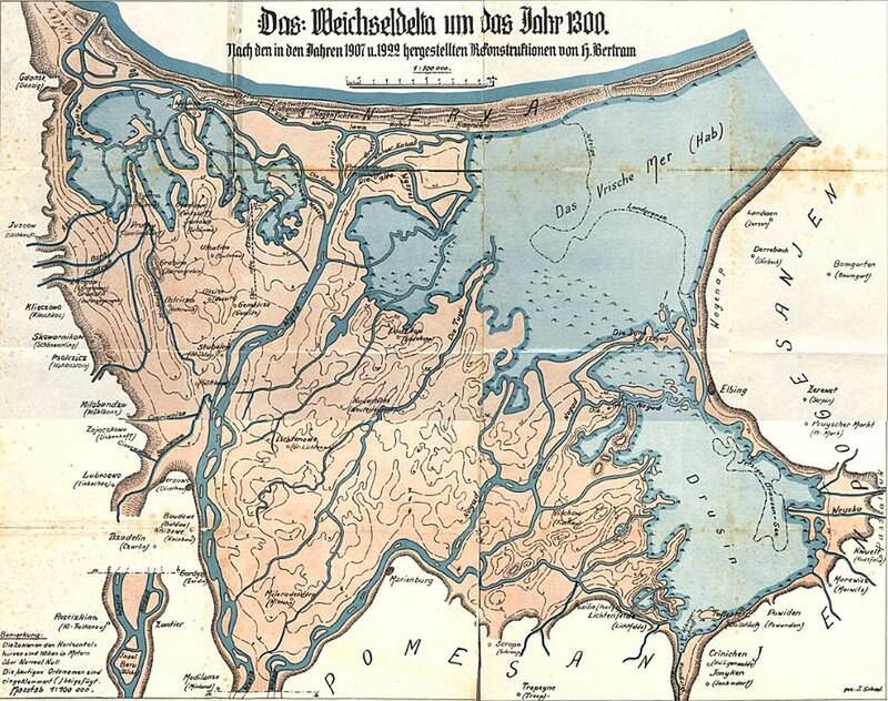 Rekonstrukcja delty Wisły w 1300 roku