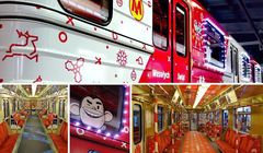 Tytus, Romek i A’Tomek na wagonach warszawskiego metra w ramach świątecznej akcji MediaMarkt