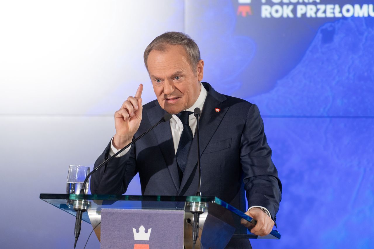 Donald Tusk podczas konferencji "Polska. Rok Przełomu"