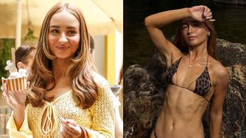 Ponętna Angelika Mucha usadowiła się na skale, prężąc smukłe ciało w bikini (FOTO)