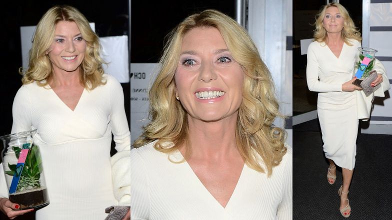 Promienna Edyta Olszówka na premierze spektaklu Jana Englerta