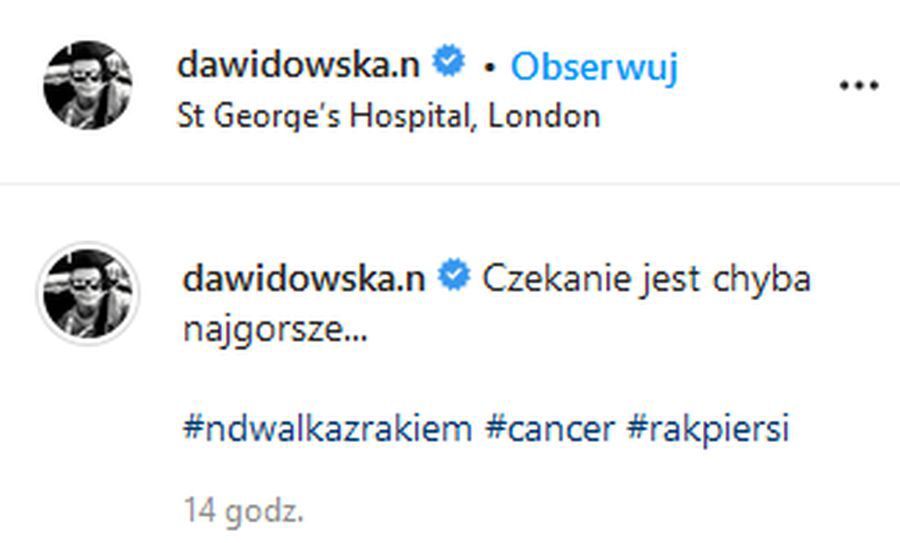 Natalia Dawidowska ma raka?!
