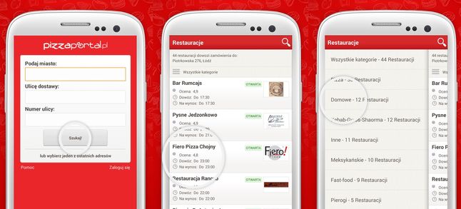 Pizzaportal.pl w wersji na Androida