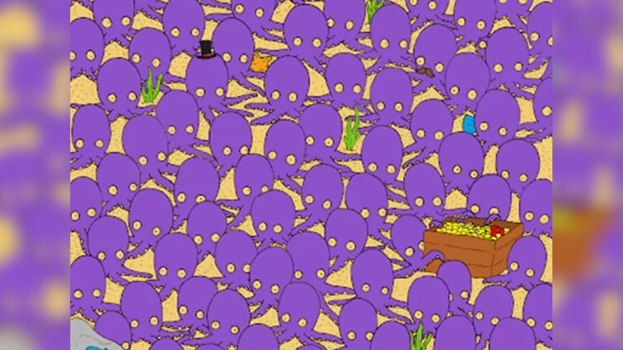 Test na spostrzegawczość. Znajdź rybę wśród ośmiornic