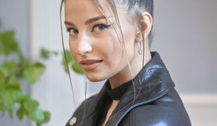 Koronkowy stanik pod skórzaną kurtką. Julia Wieniawa wyglądała obłędnie