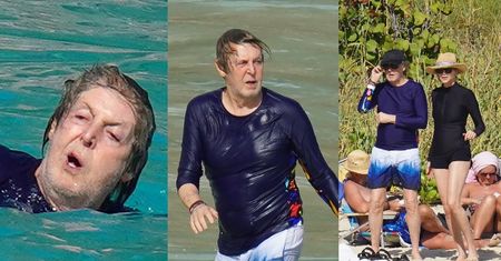 79-letni Paul McCartney i jego 62-letnia żona Nancy Shevell taplają się w Morzu Karaibskim (ZDJĘCIA)