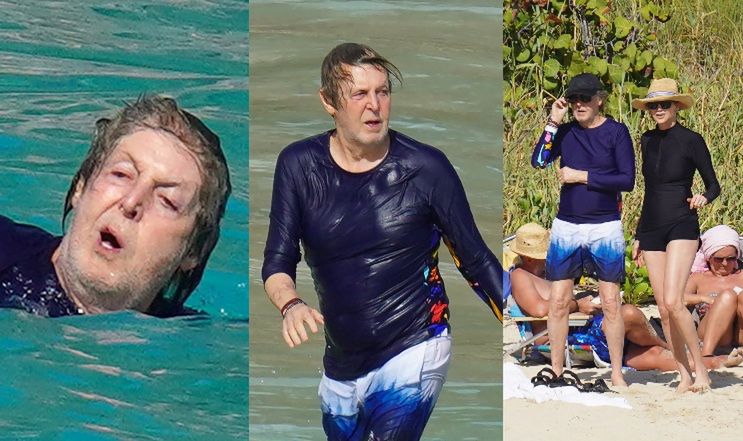 79-letni Paul McCartney i jego żona Nancy Shevell taplają się w Morzu Karaibskim