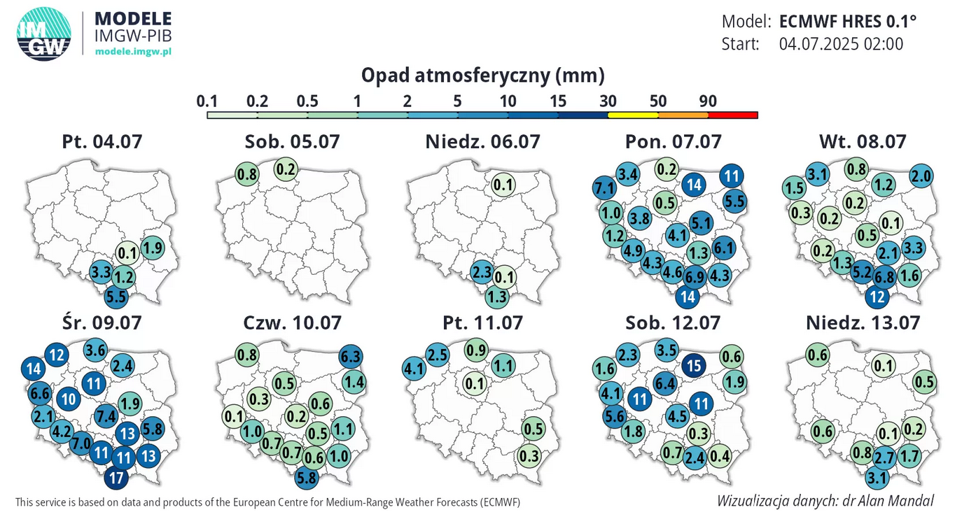 Pogoda. Czekają nas opady deszczu
