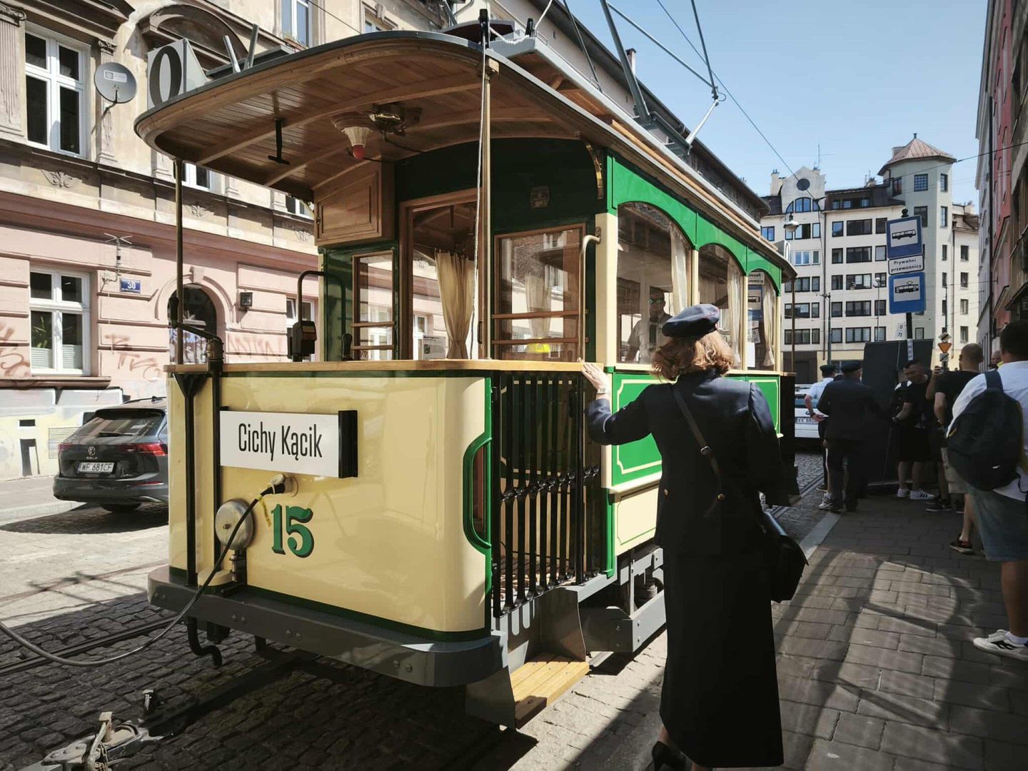 Poznański zabytkowy tramwaj na krakowskim Kazimierzu 