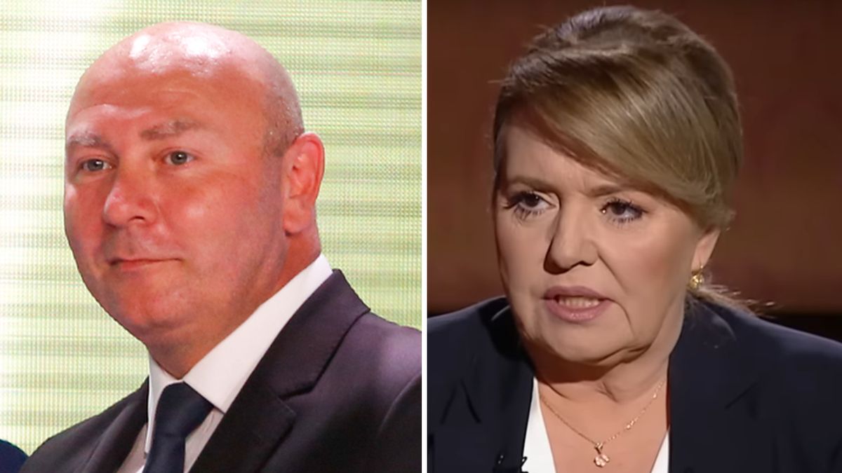 Na zdjęciu od lewej - Szymon Ziółkowski i Danuta Holecka
