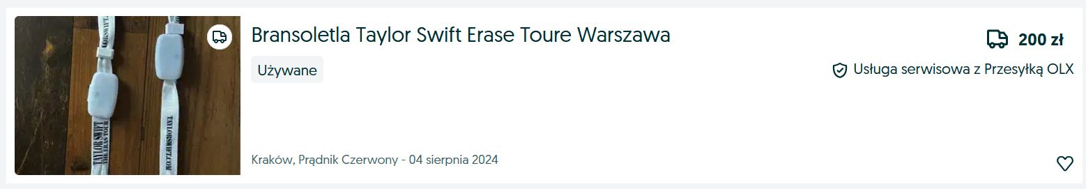 Fani sprzedają pamiątki z koncertów Taylor Swift