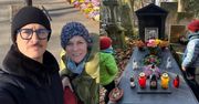 Mateusz Damięcki z rodziną kwestował na Powązkach. Pokazał grób ojca i urocze kadry