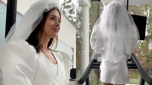 Klaudia Halejcio zdradza szczegóły przygotowań do ślubu. Pokazała, jak wygląda w bieli i welonie (WIDEO)
