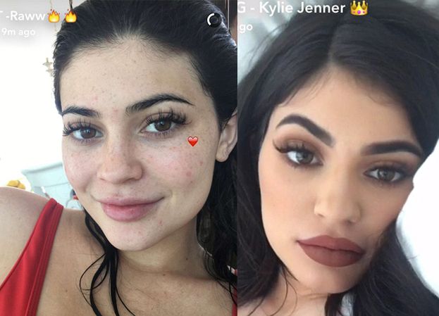 Kylie Jenner BEZ MAKIJAŻU! "Mam pryszcze jak każda nastolatka" (ZDJĘCIA)