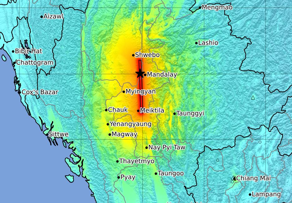 Trzęsienie ziemi w Sagaing, Birma 2025