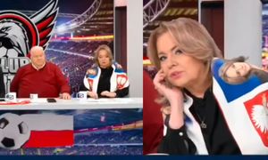 Tymczasem w uniwersum TV Republika: Danuta Holecka narzuciła na siebie szalik z orłami i... WŁASNĄ TWARZĄ. Nie, to nie prima aprilis