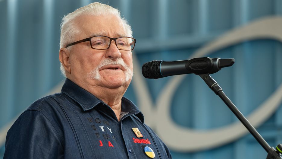 GDANSK, POLAND - 2023/08/31: Former President of Poland Lech Walesa seen during 43rd anniversary of August 1980 Agreements at the Solidarity Square. The Agreements were a symbolic beginning of the Solidarity Trade Union. They ended the wave of workers' strikes in 1980 and contributed to the increasing role of Lech Walesa and the fall of communism in Poland in 1989. (Photo by Mateusz Slodkowski/SOPA Images/LightRocket via Getty Images)