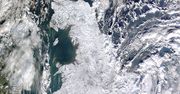 Wyspy brytyjskie pod śniegiem - widziane z satelity