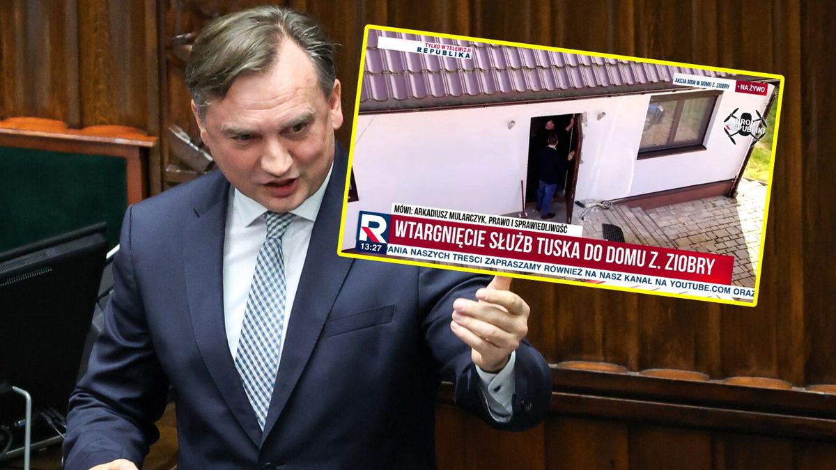 TV Republika nad i przed domem Zbigniewa Ziobry