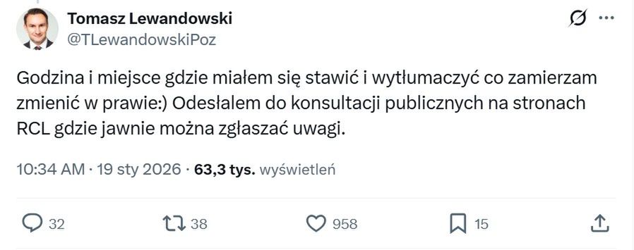 Tomasz Lewandowski odpowiada na zaproszenie Arche