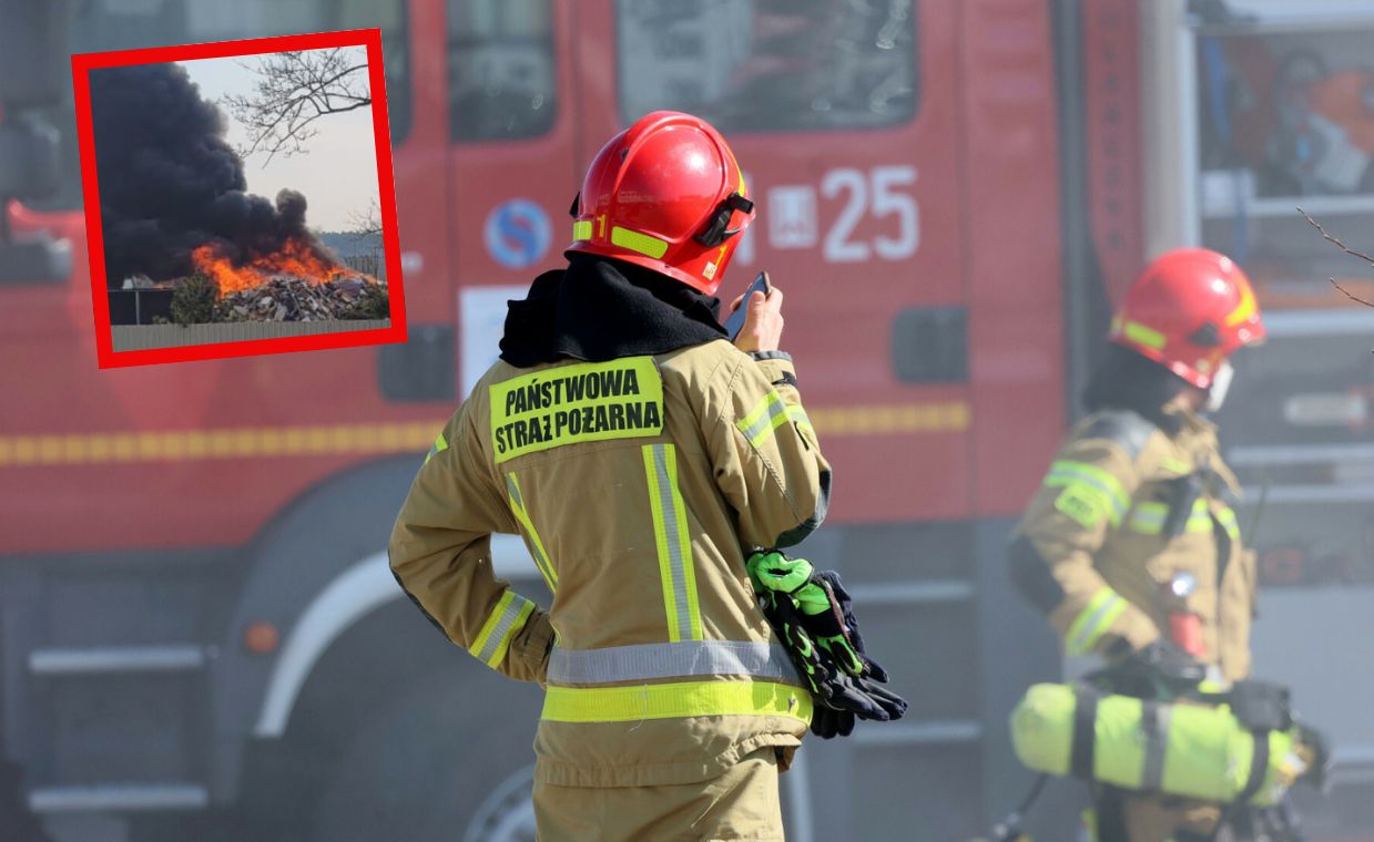  Płonie składowisko odpadów w Zachodniopomorskiem. RCB wysyła alerty

