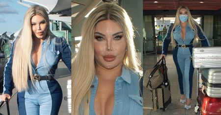 Obładowana bagażami Jessica Alves w obcisłym kombinezonie ucieka z Londynu przed lockdownem (ZDJĘCIA)