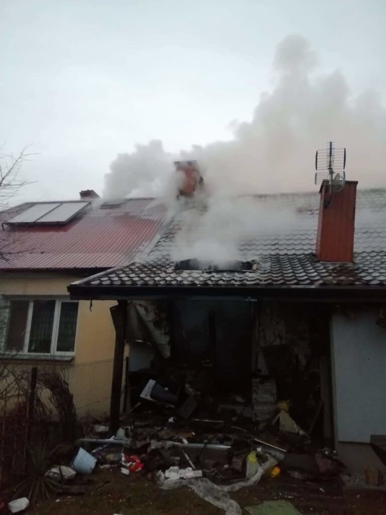 Wybuch gazu w Podedwórzu | fot. KP PSP Parczew