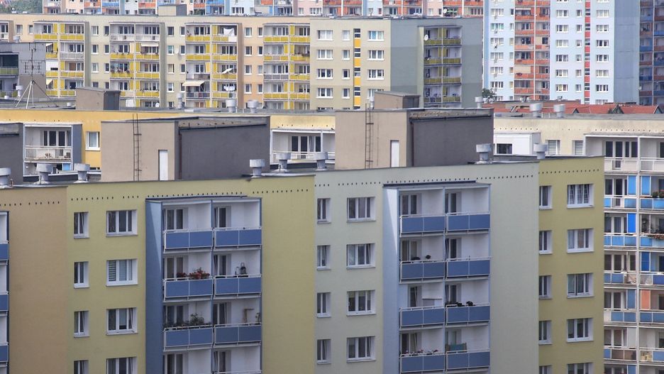 PSM WIDOK Z GORY NA PIATKOWO Z BLOKU NA OSIEDLU BOLESLAWA SMIALEGO