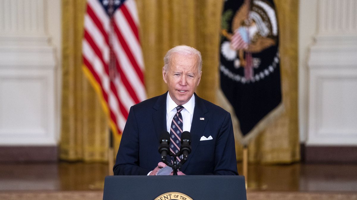 Na zdjęciu Joe Biden na konferencji prasowej w Białym Domu