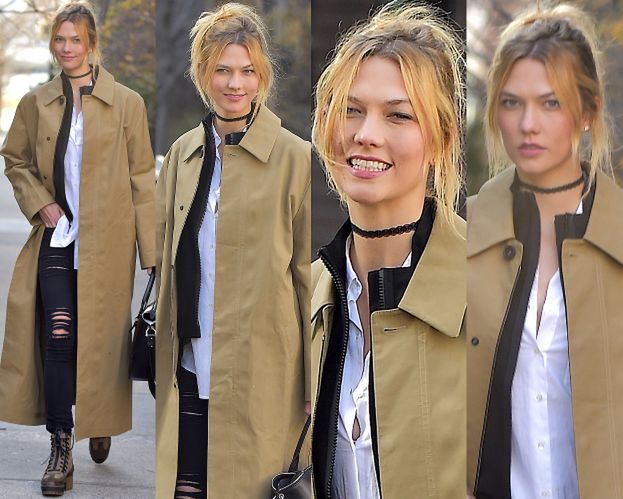 #TRENDY: Karlie Kloss w długim beżowym płaszczu