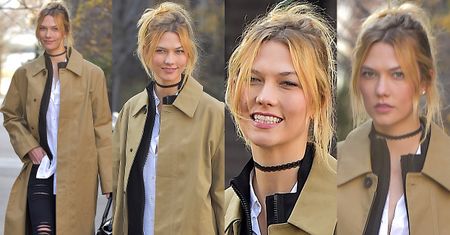 #TRENDY: Karlie Kloss w długim beżowym płaszczu