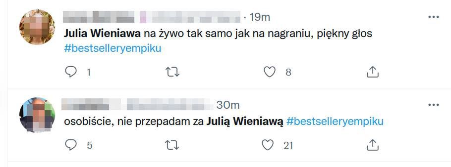 Komentarze po występie Julii Wieniawy na Bestsellerach Empiku 2021 