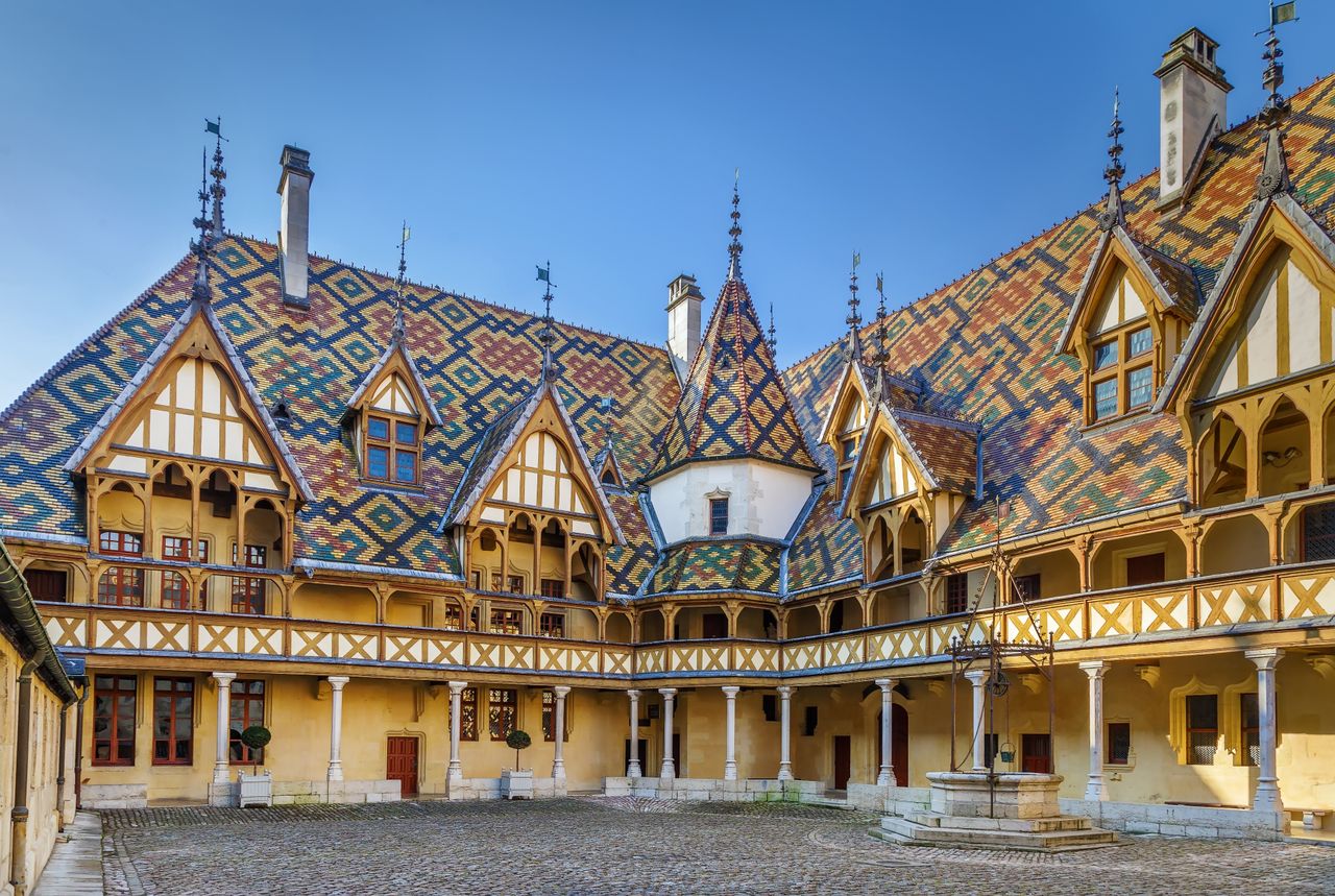 A winemaking auction takes place every year at Hospices de Beaune.