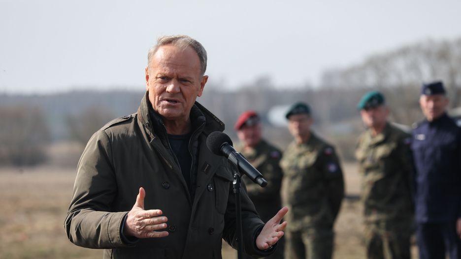 Donald Tusk na granicy polsko-białoruskiej