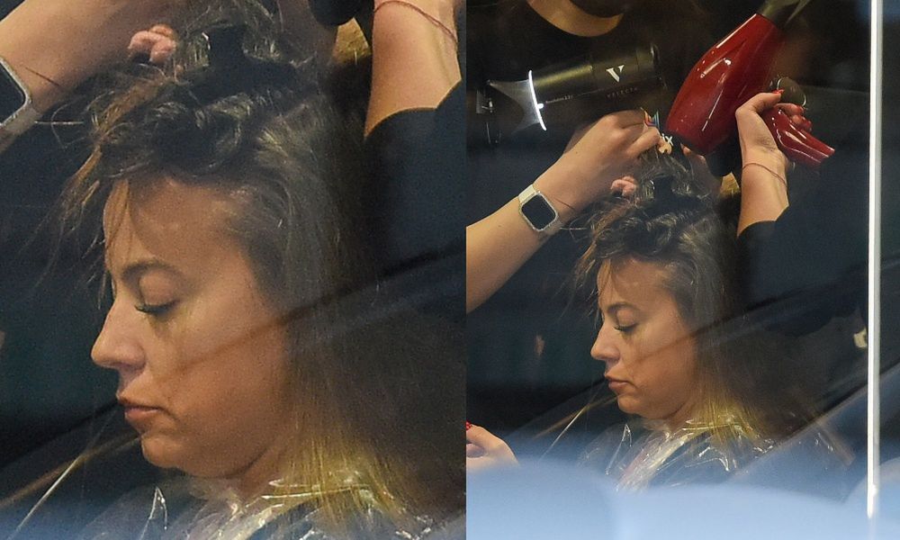 Anna Mucha "ucina komara" na fotelu u fryzjera