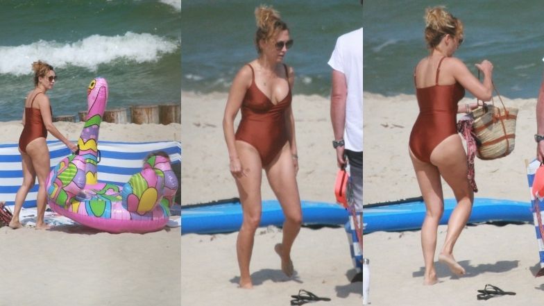 Anna Kalczyńska na plaży w Chałupach