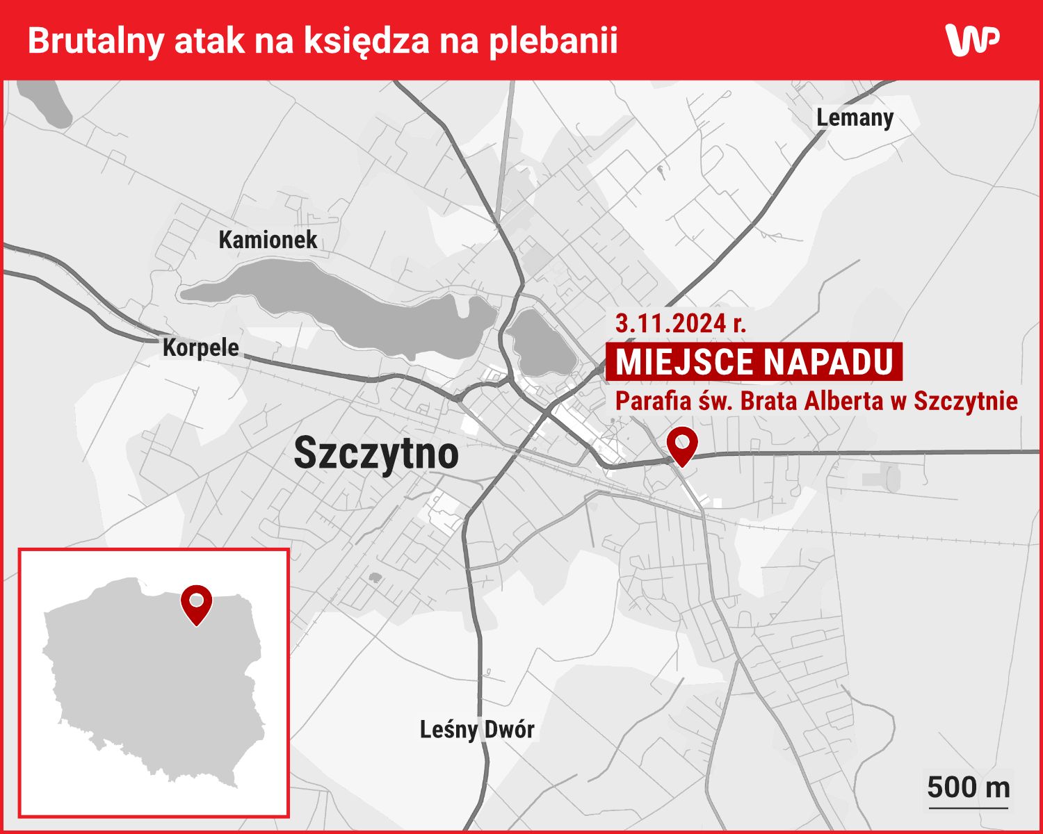 Atak na księdza w Szczytnie