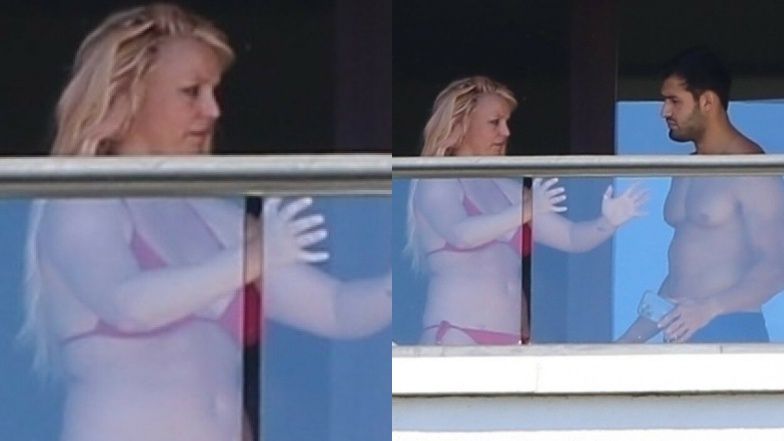 Britney Spears z partnerem urządza sesję zdjęciową na balkonie w hotelu 