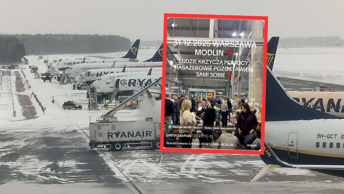 Sylwestrowy paraliż w Modlinie. Pasażerowie koczowali godzinami 