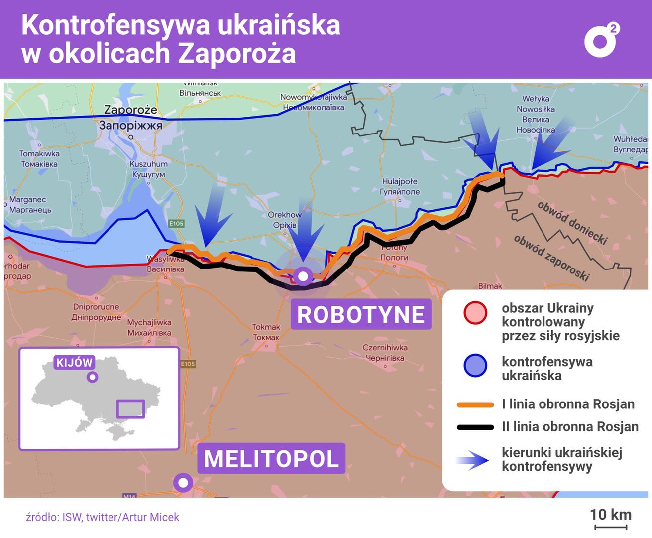 Ukraińskie działania ofensywne na styku obwodów donieckiego i zaporoskiego